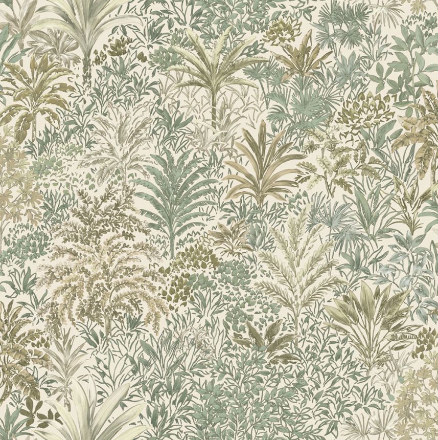 Luxus Vliestapete, grün, Bäume, Blätter, Z15505, Mini Trend, Zambaiti Parati