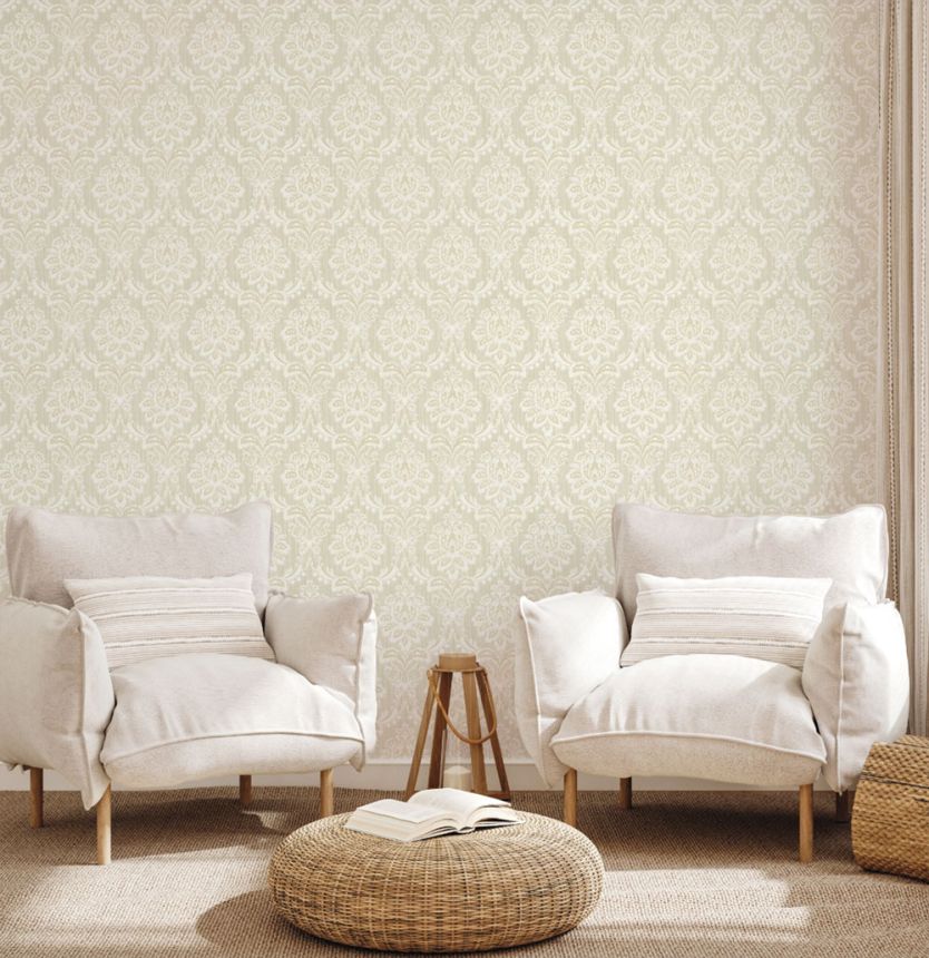 Luxuriöse Barock-Vliestapete, beige, Z15540, Mini Trend, Zambaiti Parati