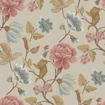 Vliestapete, beige, Blumen, IC3116, Finest Selection, Vavex