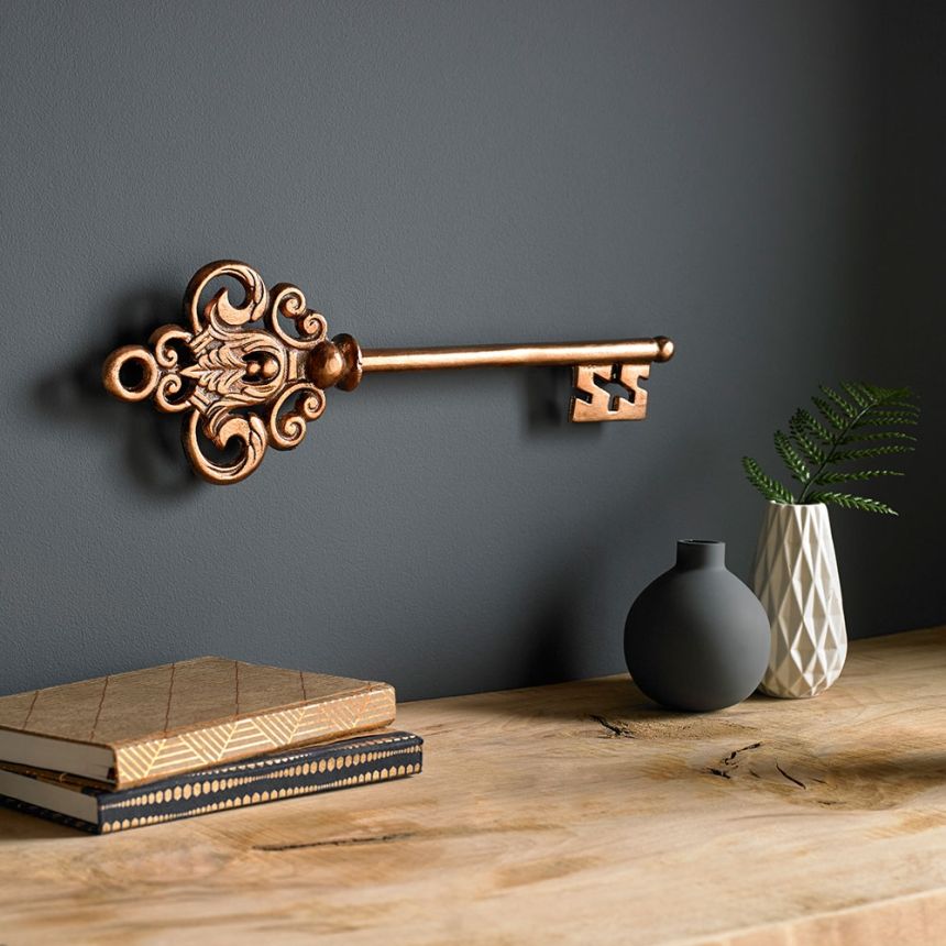 Metal decoration Castle Key Rose Gold 104039, Wall Art, Graham Brown