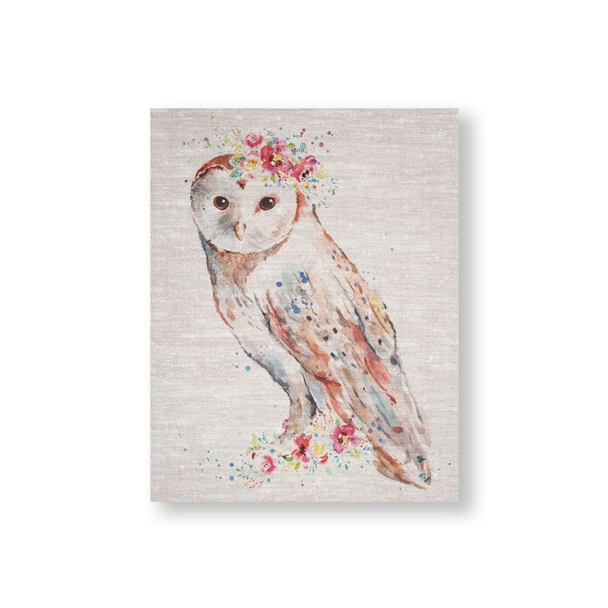 Frameless picture 105388, Watercolor Floral Owl, Owl, Wall Art