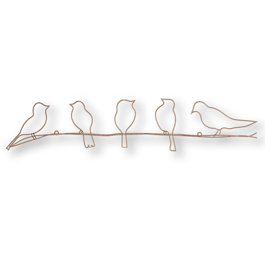 Metal decoration Bird On A Wire Soft Rose Gold Metal Art 104040, Wall Art, Graham Brown