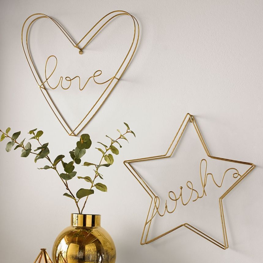 Metal decoration Gold Wish Metal Art 104033, Wall Art, Graham Brown