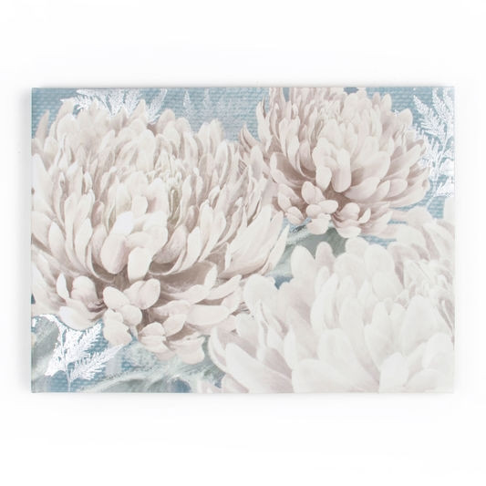 Frameless painting Flowers, Teal Bloom 41-713, Wall Art