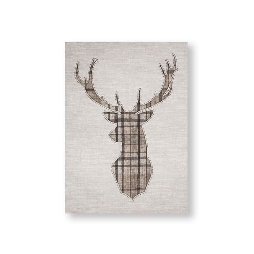 Frameless painting105385, Tartan Stag, Wall Art, Graham & Brown