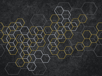 Luxury geometric wall mural with hexagons Z90070, 330 x 300 cm, Automobili Lamborghini 2, Zambaiti Parati