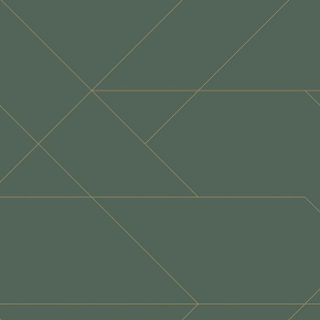 Vliestapete für die Wand grün mit goldenen Linien 139212, Art Deco, Esta