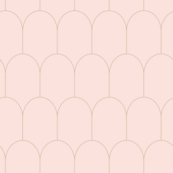 Rosa geometrische Vliestapete für die Wand 139201, Art Deco, Esta