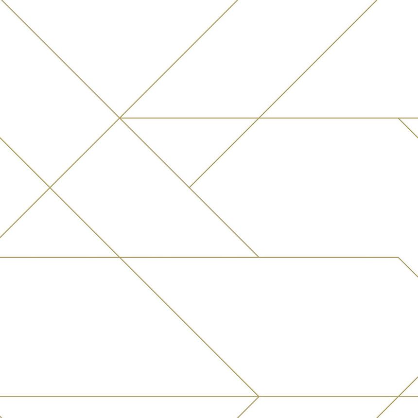 Weiße Vliestapete mit goldenen Linien 139143, Art Deco, Esta