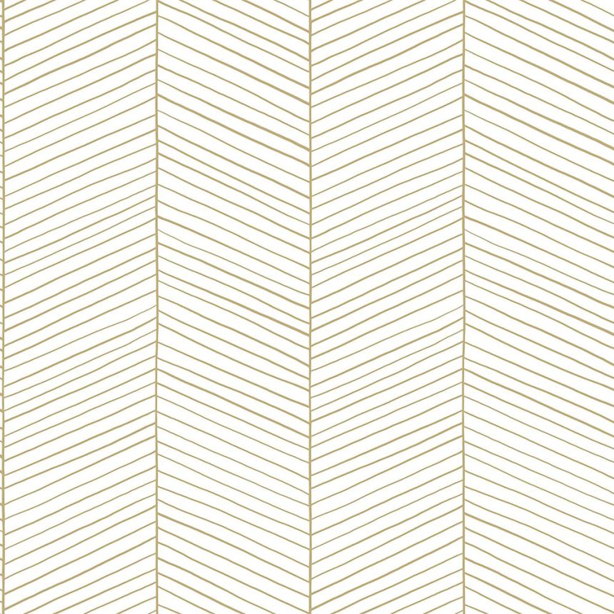 Weißgold Vliestapete Streifen 139135, Art Deco, Esta