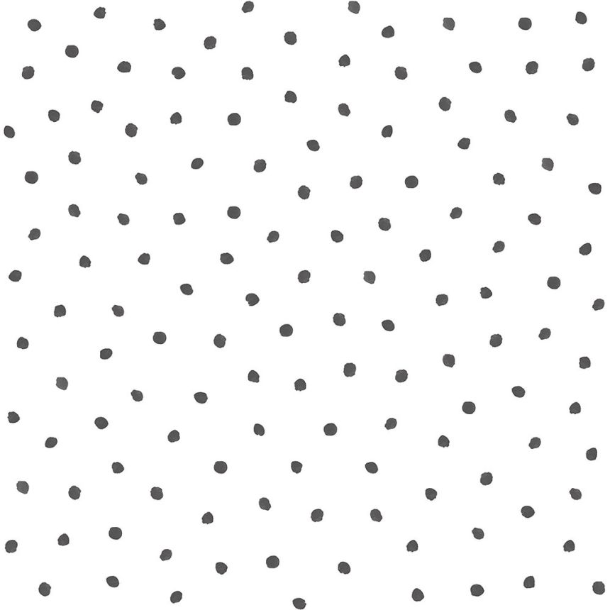 Weiße Vliestapete mit schwarzen Punkten 138934, Little Bandits, Black & White, Esta