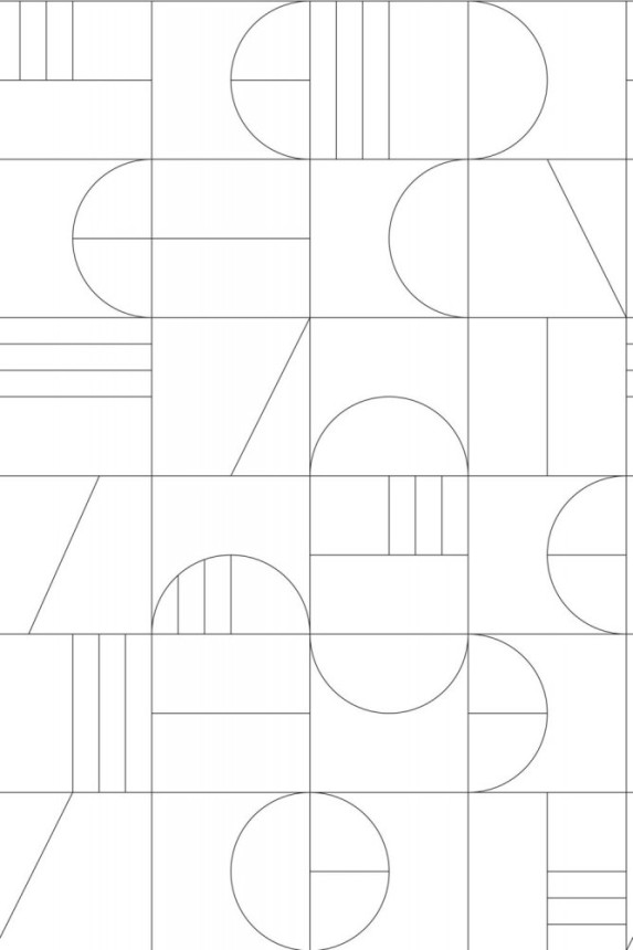 Vlies Fototapete, schwarz-weißes geometrisches Muster 158938, 200x300cm, Black & White, Esta