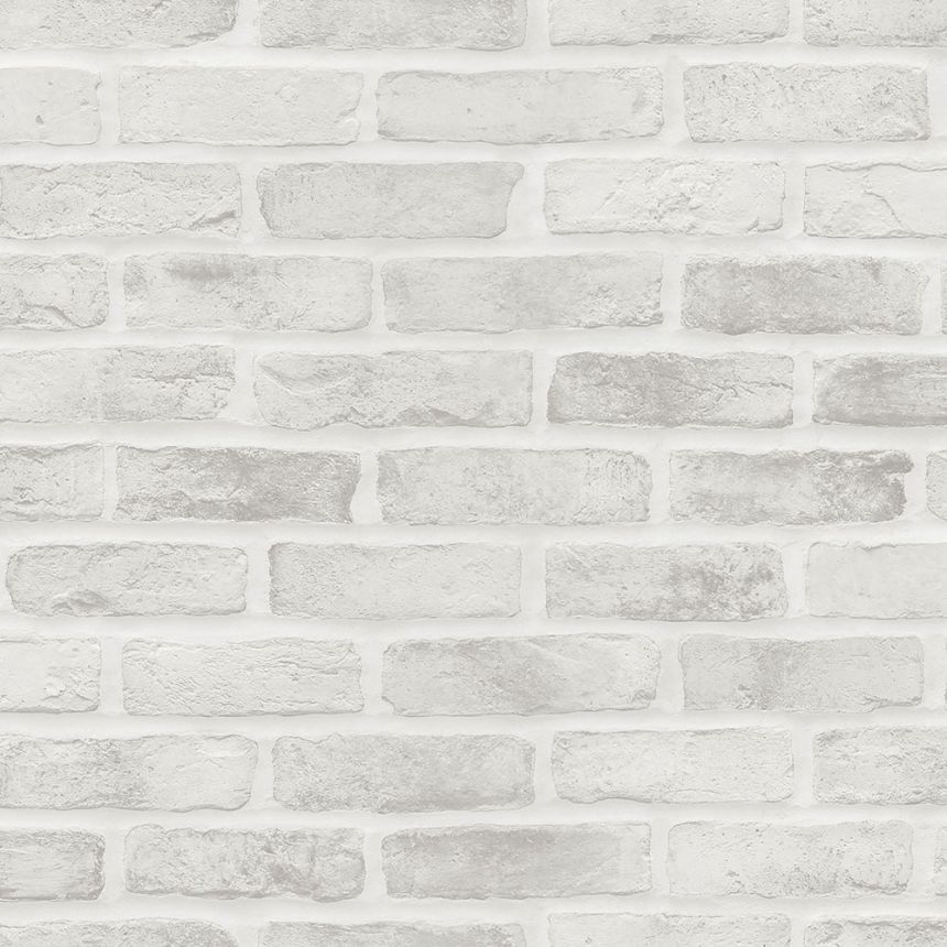 Graue Vliestapete für die Wand Ziegel, Ziegelmauer 139137, Black & White, Esta