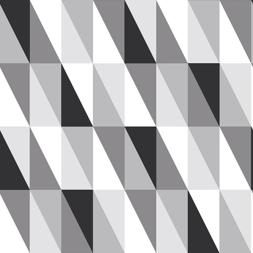 Vliestapete für die Wand, Dreiecke 139121, Black & White, Esta
