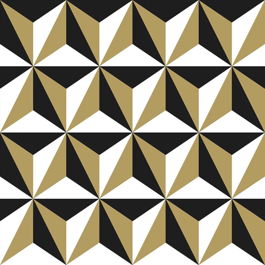 3d Tapete für die Wand, geometrisches Sternmuster 139118, Black & White, Esta