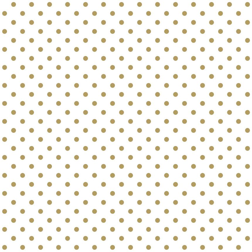 Weiße Vliestapete mit goldenen Punkten 139113, Black & White, Esta