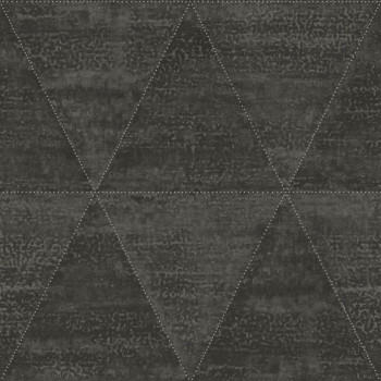 Grau-schwarze Metallic-Vliestapete, Imitation von Metalldreiecken 337605, Matières - Metal, Origin