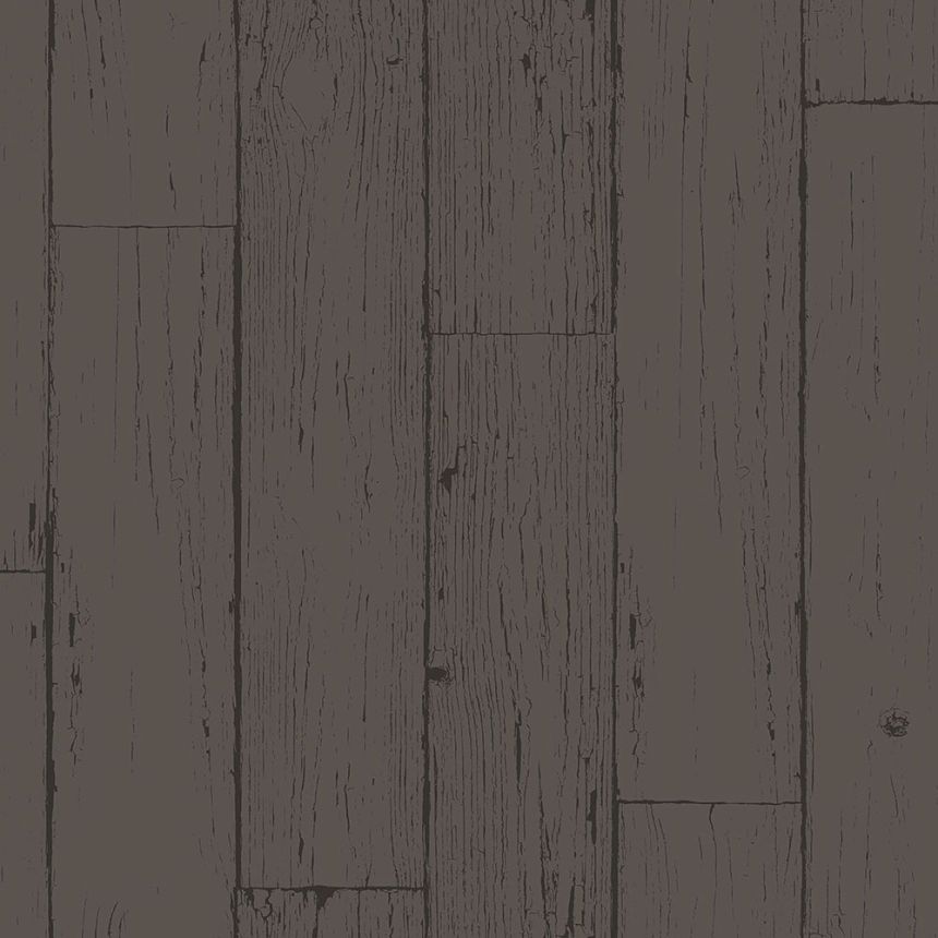 Metallic schwarz und silber Vliestapete für die Wand, Holzimitat, Dielen 347552, Matières - Wood, Origin