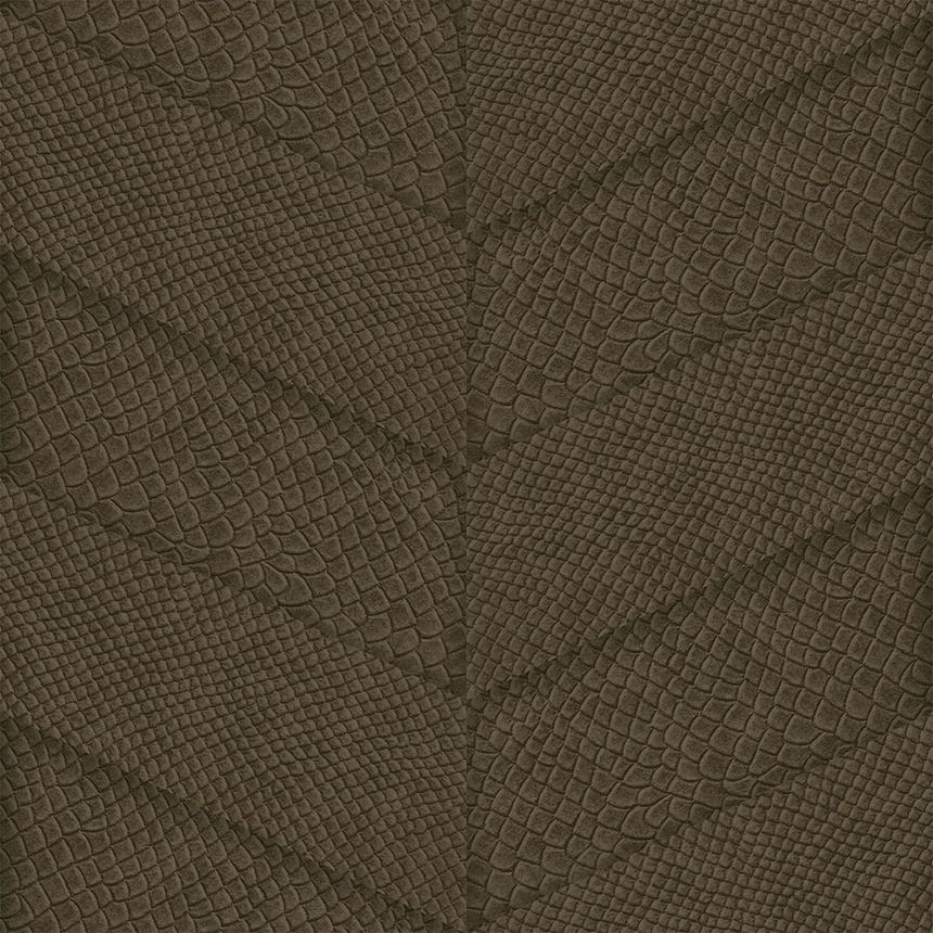 Vliestapete braun, Parkett-Ledermuster 347794, Luxury Skins, Origin