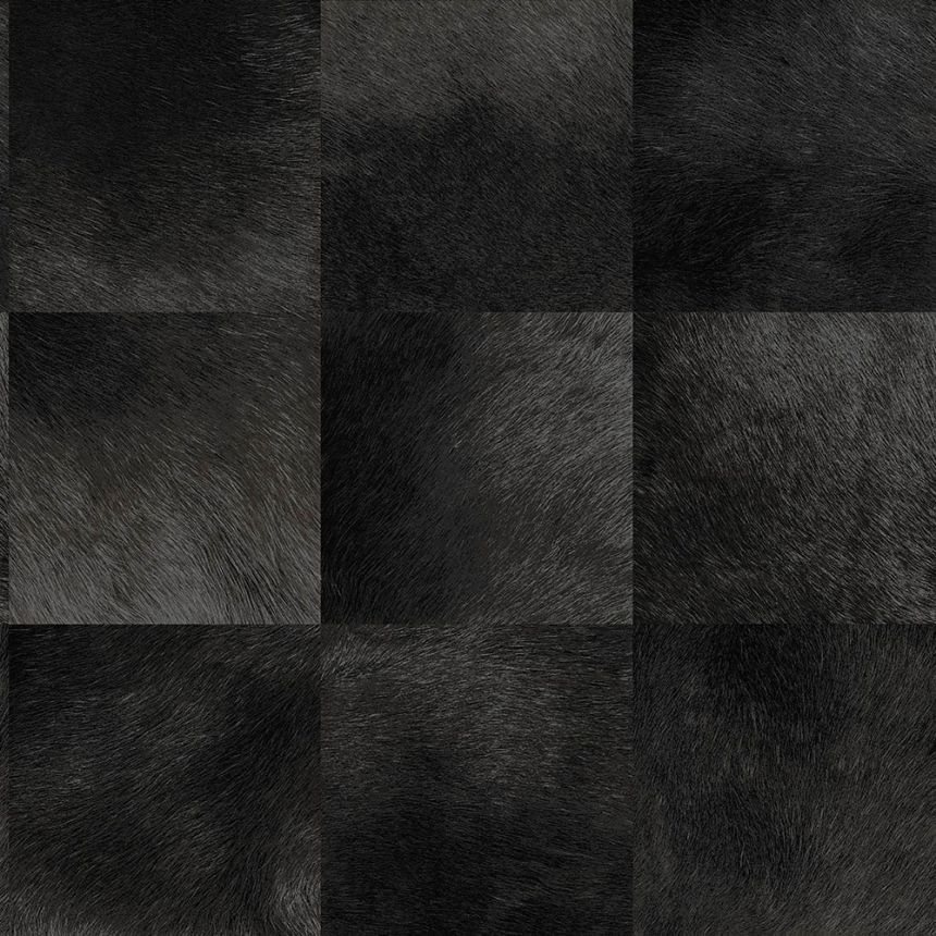 Vliestapete, quadratisches Muster Imitation schwarzes Fell 347326, Luxury Skins, Origin