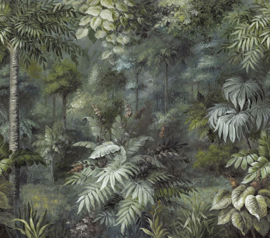 Vlies Fototapete Tropischer Wald, Palmen, Blätter, Vögel 317409, 318 x 280 cm, Oasis, Eijffinger