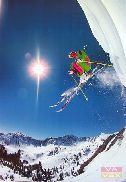 Poster 1223, Skifahrer,  98 x 68 cm
