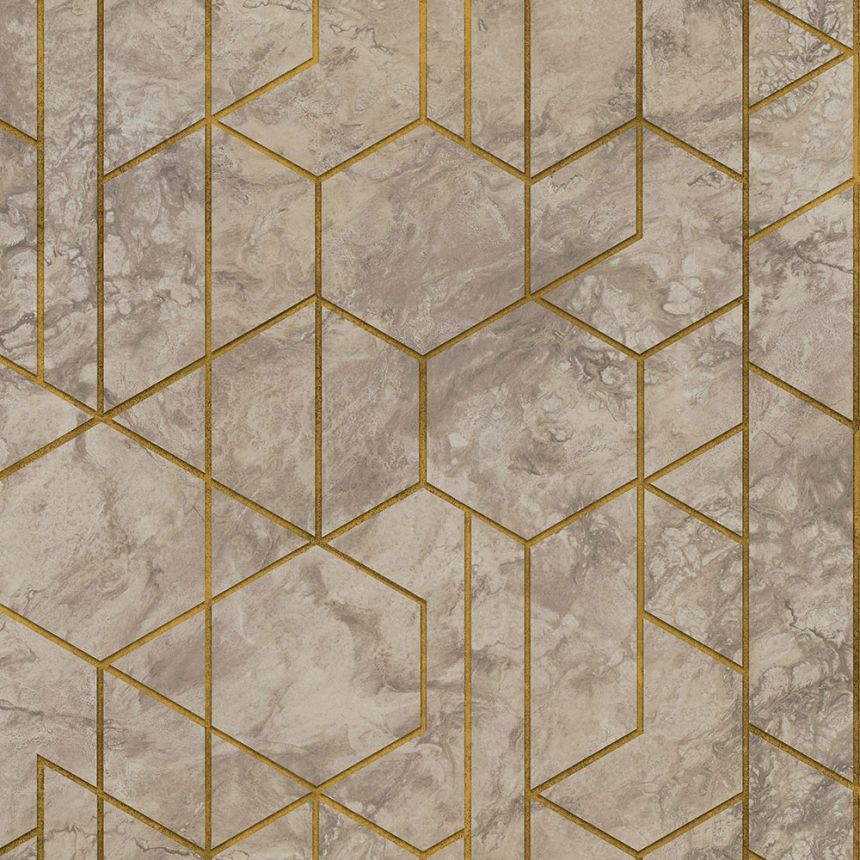 Geometrische marmorierte braune Vliestapete für die Wand WL2502, Wanderlust, Grandeco