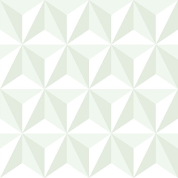 Grün-weiße Vliestapete für die Wand, 3D Sternenmuster 138913, Little Bandits, Esta