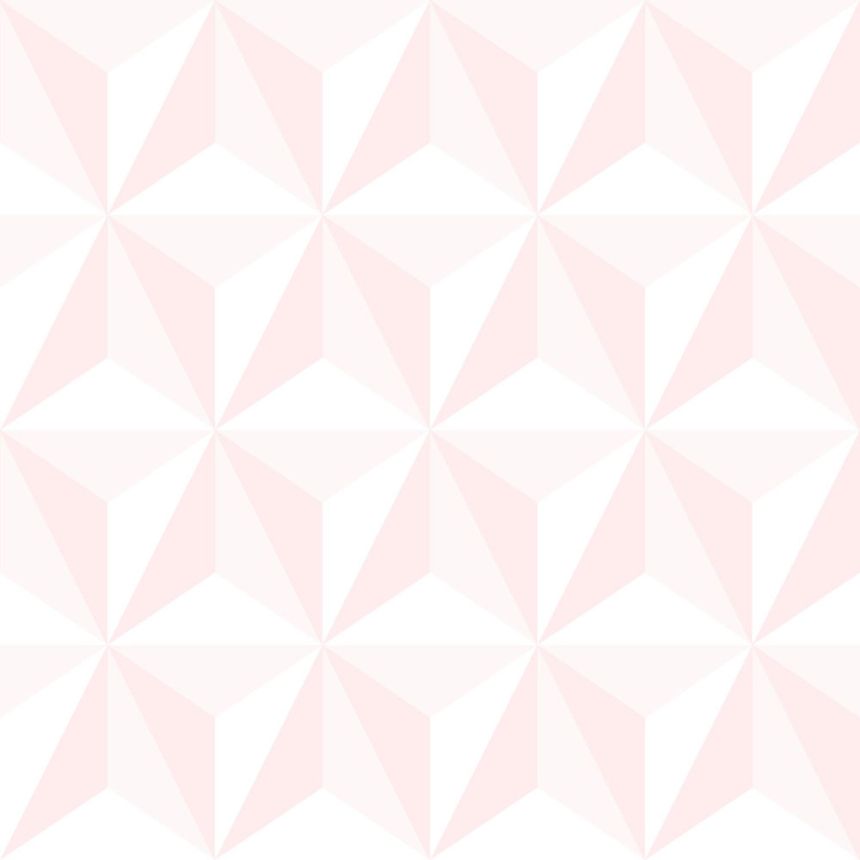 Rosa-weiße Vliestapete für die Wand, 3D-Sternenmuster 138911, Little Bandits, Esta