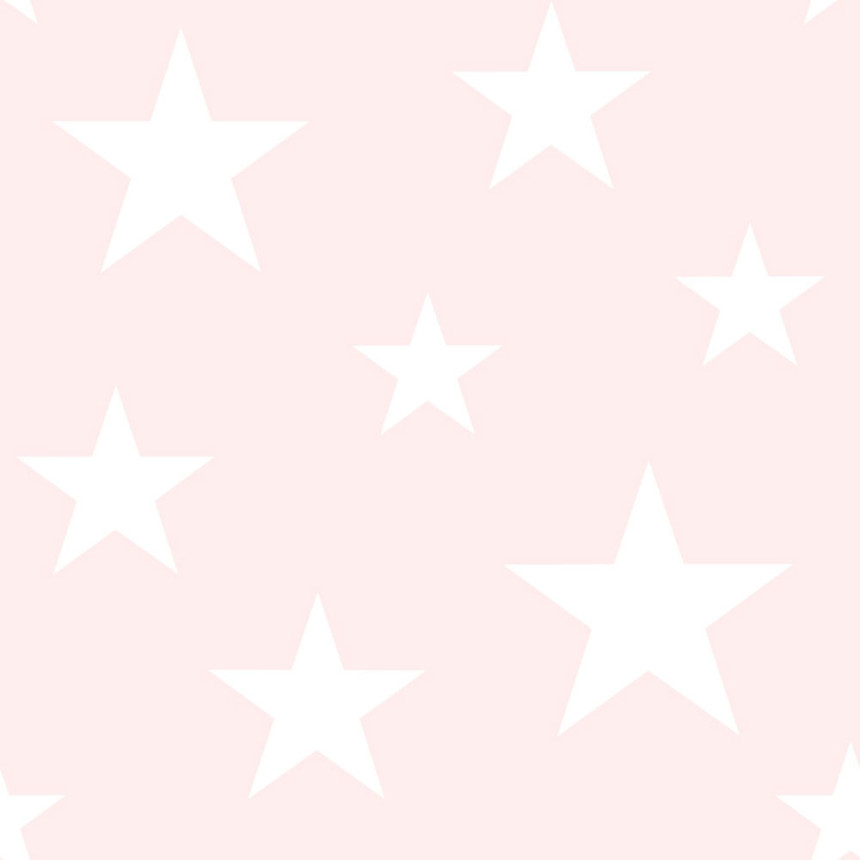 Rosa Vliestapete mit weißen Sternen 138931, Little Bandits, Esta
