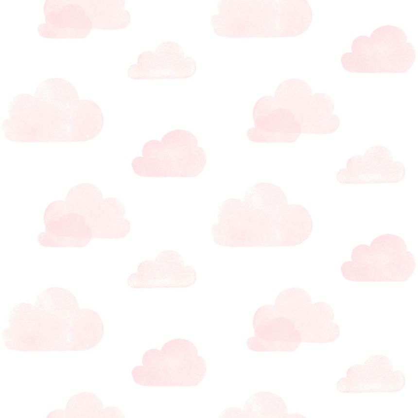 Weiße Vliestapete mit rosa Wolken 138929, Little Bandits, Esta
