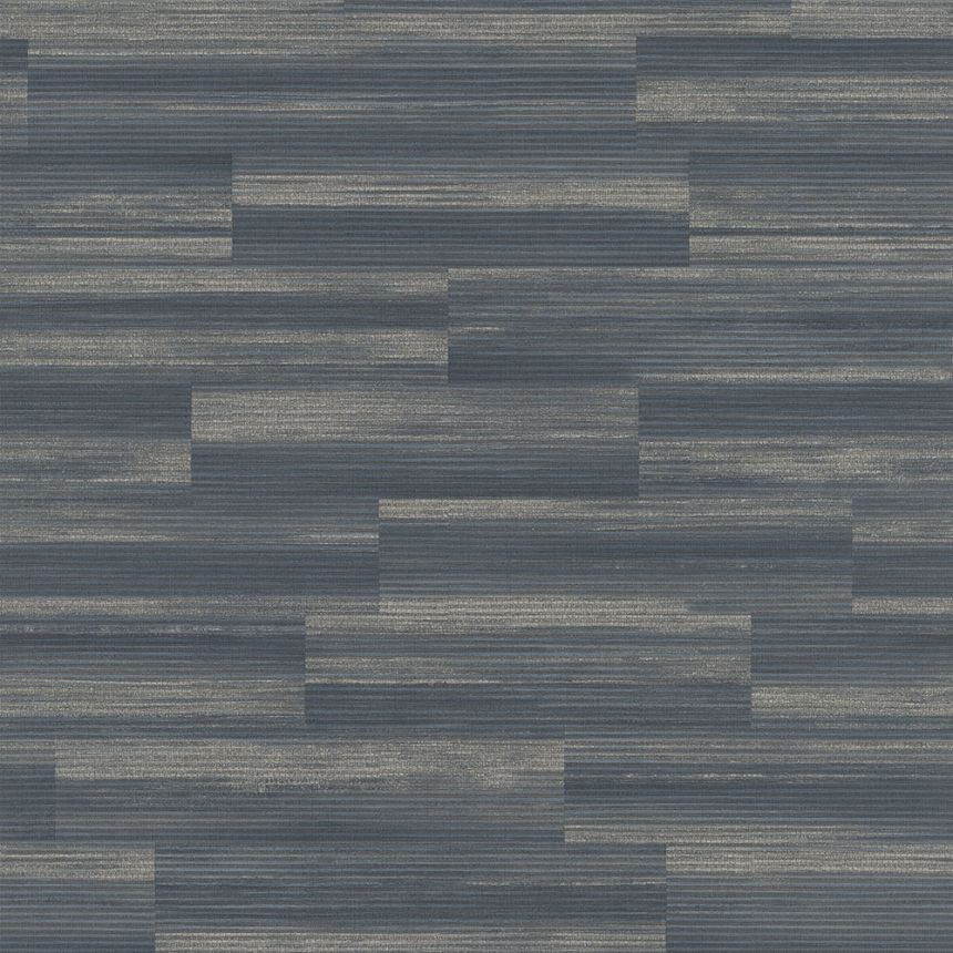 Blau-Silber Vliestapete, Bastmuster EE1106, Elementum, Grandeco