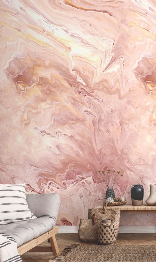 Tapete wandbilder, rosa Marmorimitation A54201, 159 x 280 cm, One roll, one motif, Grandeco