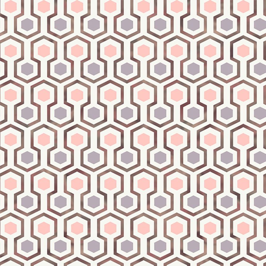 Geometrische Vliestapete mit farbigen Hexagonen GV24291, Good Vibes, Decoprint