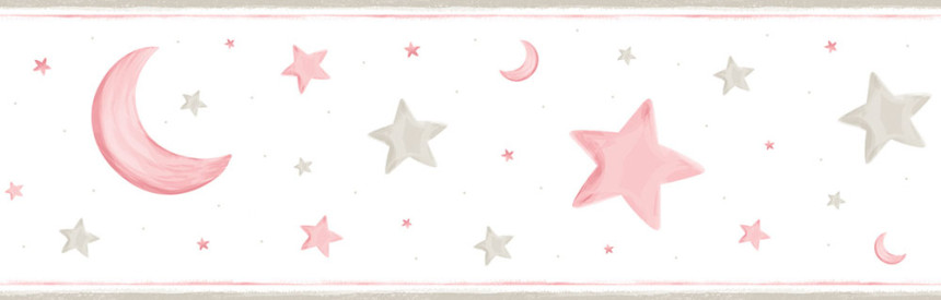 Selbstklebende Tapetenbordüre für Kinder Sterne, Mond 470-2, Pippo, ICH Wallcoverings