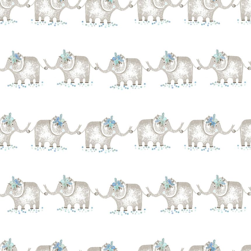 Papier Kindertapete mit Elefanten 3351-2, Oh lala, ICH Wallcoverings
