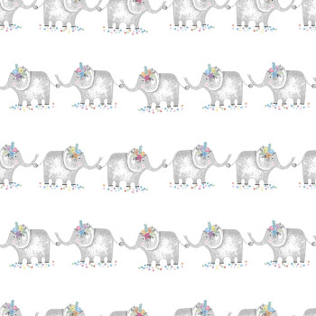 Papier Kindertapete mit Elefanten 3351-1, Oh lala, ICH Wallcoverings