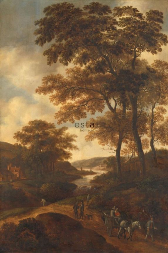 Fototapete Romantische Landschaft, Tapete Wandbilder 158883, 186 x 279 cm, Blush, Esta Home