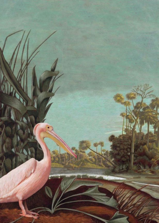 Fototapete - Vögel, Pelikan, Natur, Tapete Wandbilder 158948, 200x279cm, Paradise, Esta
