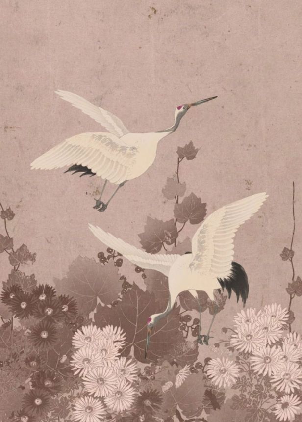 Fototapete - Vögel - Japan - Kraniche, Tapete Wandbilder 158946, 200x279cm, Paradise, Esta