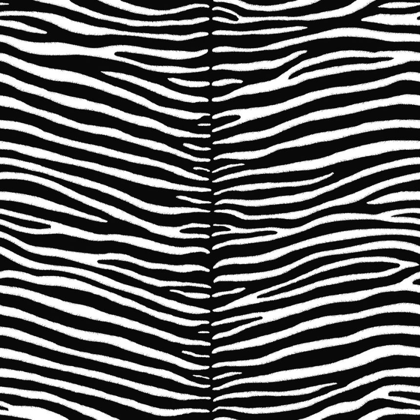 Schwarz-weiße Tapete - Zebrahautimitat, Vliestapete 136807, Paradise, Esta Home