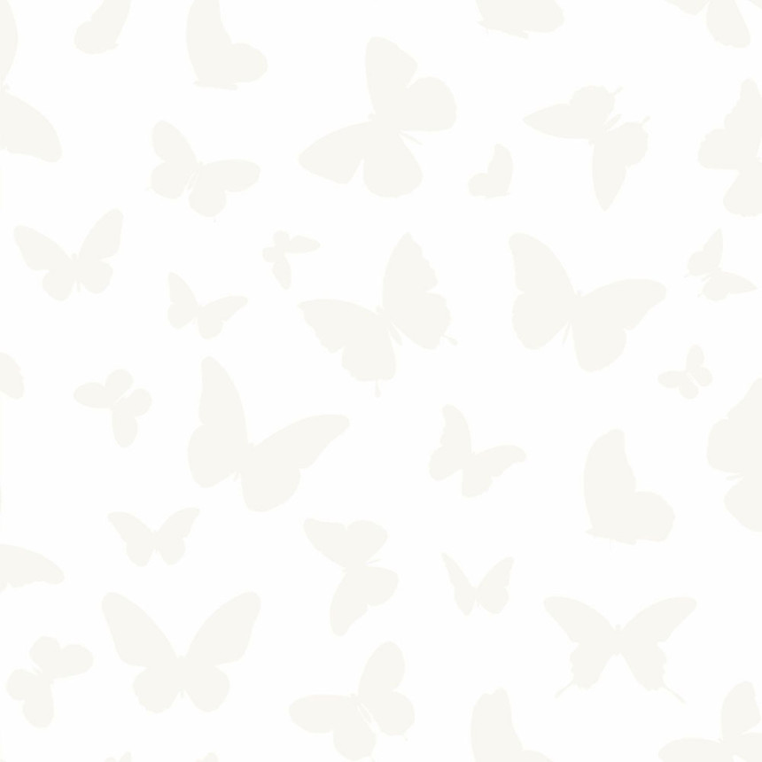 Weiße Tapete mit Schmetterlingen, Vliestapete 347690, Precious, Origin