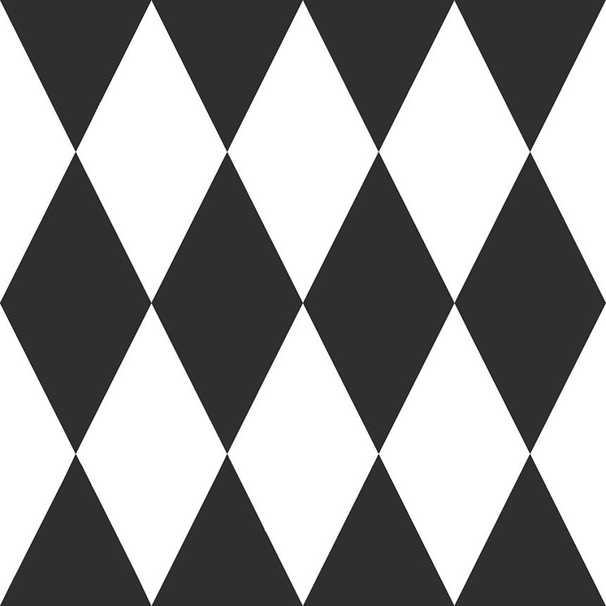 Tapete mit geometrischen mustern - weiße und schwarze Rauten, Vliestapete 347670, Precious, Origin