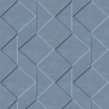 Blaue 3D Tapete mit geometrischen mustern, Vliestapete M41401, Loft, Ugépa