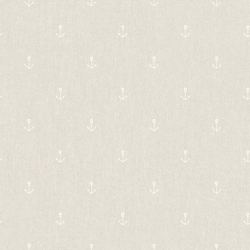 Grau-beige Tapete mit Ankern, Vliestapete A82817, My Kingdom, Ugépa