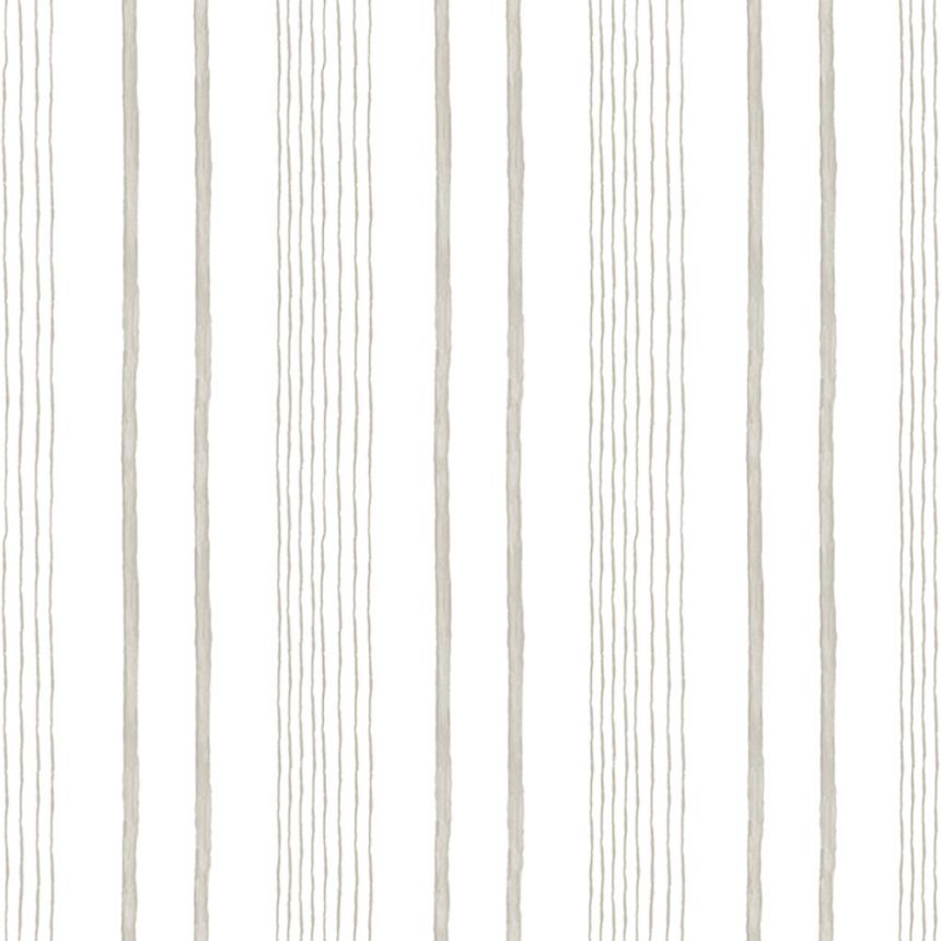 Weiße Tapete mit grauen Streifen, Vliestapete M33307, My Kingdom, Ugépa