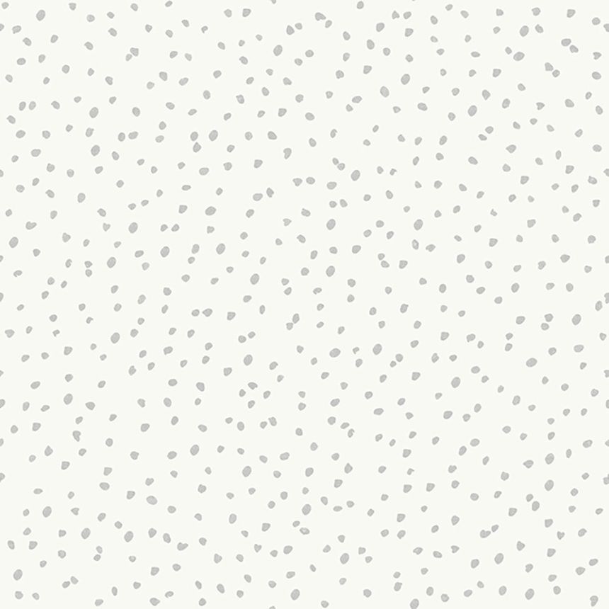 Weiße Kindertapete mit grauen Flecken, Vliestapete L99309, My Kingdom, Ugépa