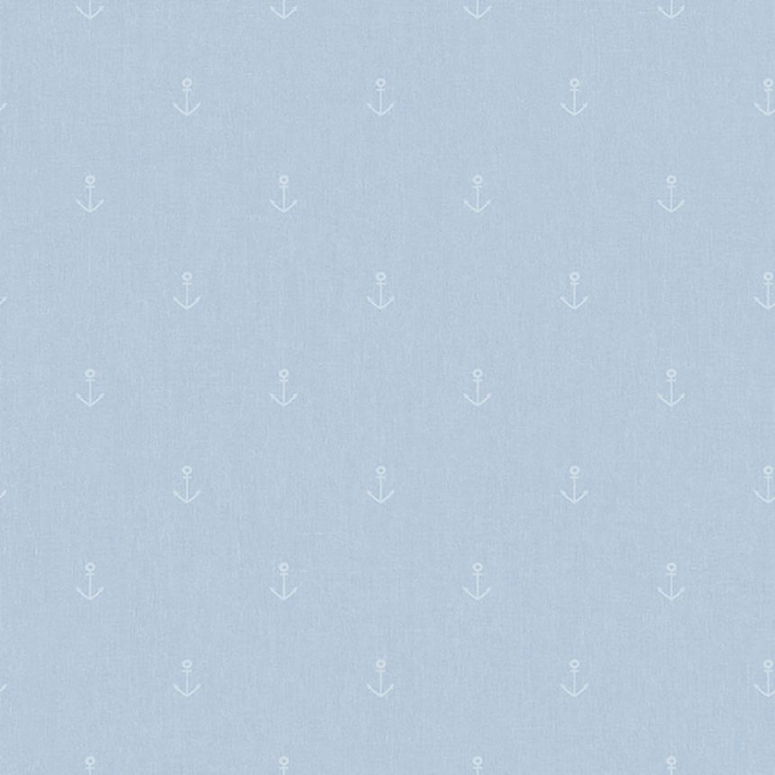 Hellblaue Tapete mit Ankern, Vliestapete A82801, My Kingdom, Ugépa