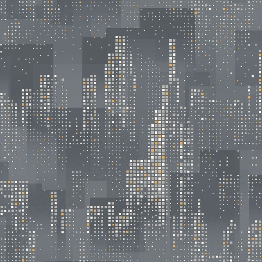 Grafiktapete mit metallischen Elementen - Stadt, Vliestapete M46309, Loft, Ugépa