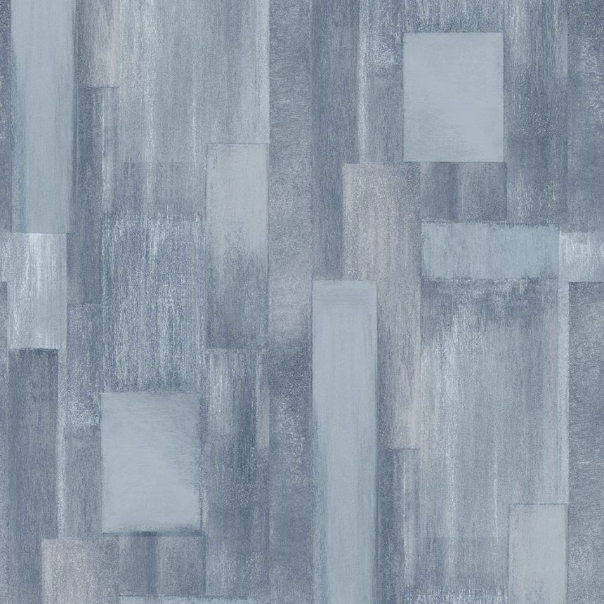 Blaugraue Tapete mit geometrischen Muster, Vliestapete M46901, Arty, Ugépa